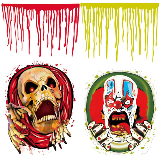 Set of 2 Halloween Toilet Seat Covers 3D Horror Morphing Decal for Halloween Theme Party Home Decor (Joker & Bloody Hand), Horror Festival Decorative