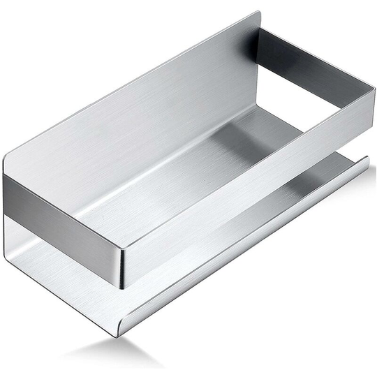 Bathroom Shelf Adhesive Shower Organizer Stainless Steel Shampoo Holder for Shower Trolley (Silver)