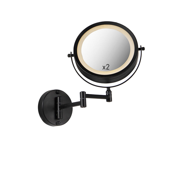 Design bathroom mirror black incl. led adjustable IP44 - Vicino - Black