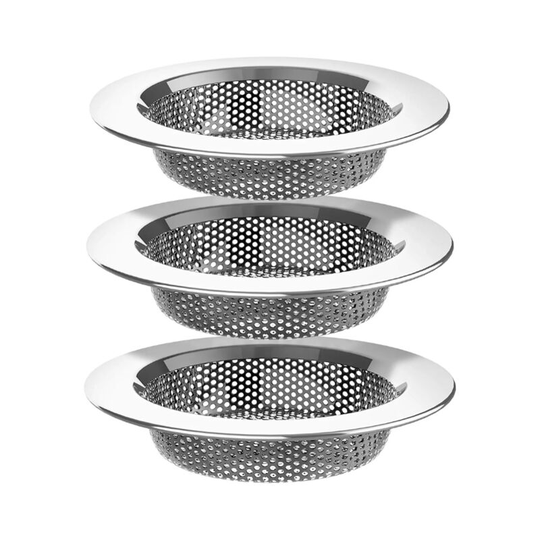 Kitchen Sink Strainer, Stainless Steel Sink Drain Strainer, Dishwasher Safe, 3 Pack