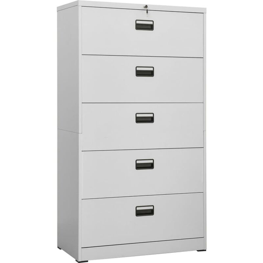 Filing Cabinet Light Grey 90x46x164 cm Steel Vidaxl Grey