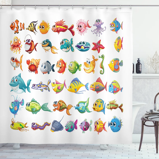 Bleon 13 Piece Polyester Shower Curtain Set