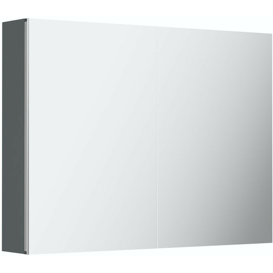 Elsdon stone grey mirror cabinet 800 x 600mm - Grey - Orchard