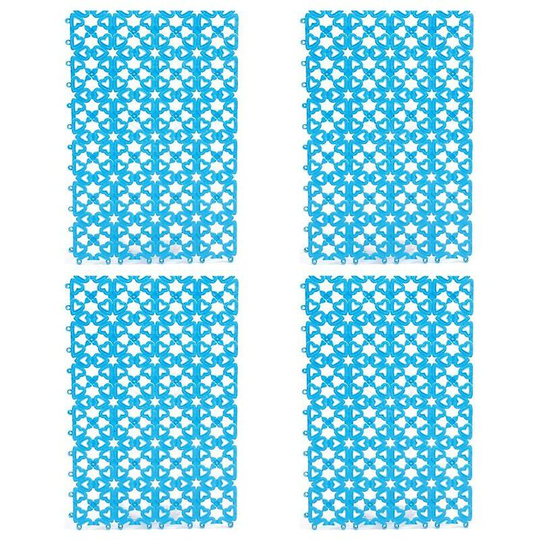 4 Pcs Rabbit Cage Mat For Feet Water Leakage Design Plastic Hollow Pad For Rabbit Blue