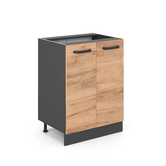 82Cm H x 60Cm W x 46Cm D Oak Base Unit Cabinet