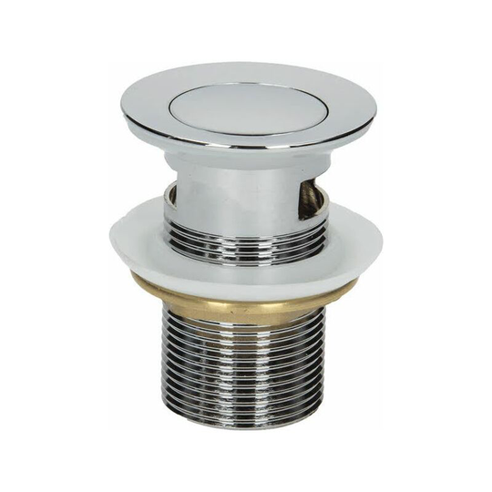Bathroom Basin Press Top 1/4 Slotted Chrome Waste - Silver
