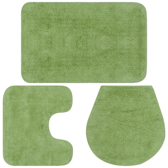 Vidaxl - Bathroom Mat Set 3 Pieces Fabric Green Green