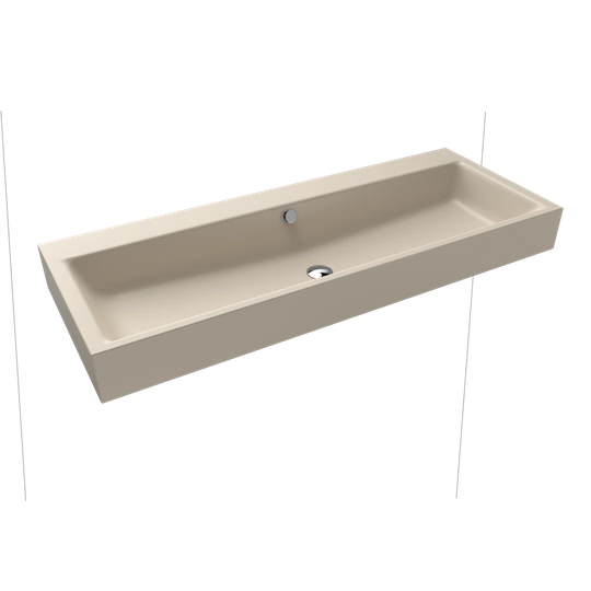Puro Warm Beige Steel Enamel Rectangular Wall Mount Bathroom Sink