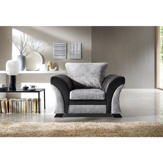 Farrow crushed chenille armchair - color Black - Black