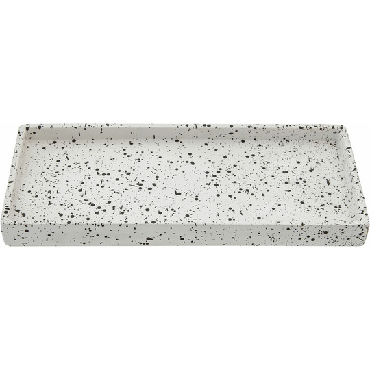 Vanity Tray Durable Bathroom Trays With Grey And Black Marble Finish Modern Rectangular Concrete Trays 2 x 25 x 11 cm - Premier Housewares