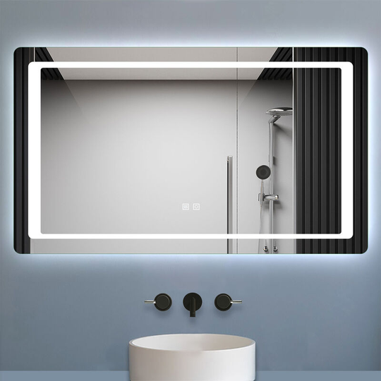 Led Illuminated Bathroom Mirror with Light and Demister 1200 x 700 mm DualTouch Sensor Control