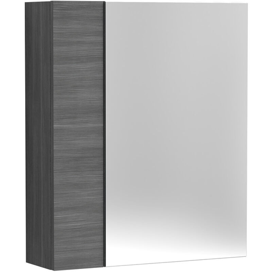 Fusion Mirror Unit (75/25) 600mm Wide - Anthracite Woodgrain - Hudson Reed