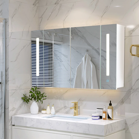 Kristela 80cm x 60cm Surface mount Mirror Cabinet with Lighting
