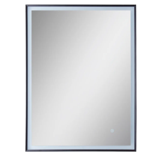Thekla Lighted Metal Framed Wall Mounted Bathroom Mirror in Black