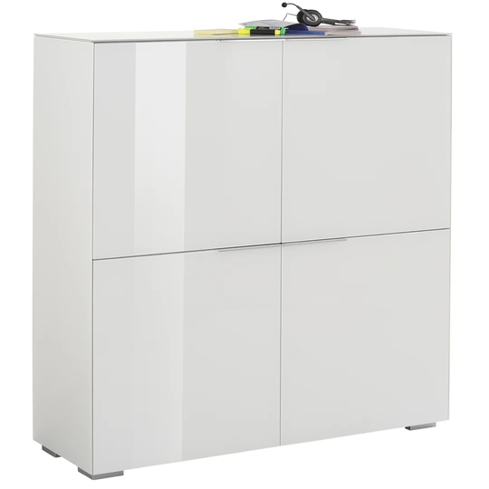 Rawe 4 Door 3 -Shelf Storage Cabinet