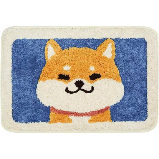 Swyeoot - Cute bath mat shower mat, luxury high absorbent and non -slip shaggy, machine washable for bathtub, shower and bathroom, 18 x 26, cute dog
