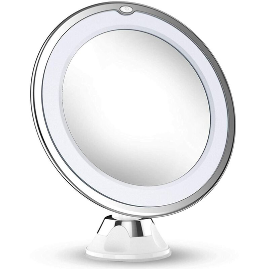 Updated 10X Magnifying Makeup Vanity Mirror with Lights, led Lighted Portable Hand Cosmetic Magnification Light Up Mirrors for Home Tabletop Bathroom