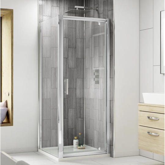 Semi-Frameless Tempered Glass Pivot Shower Door