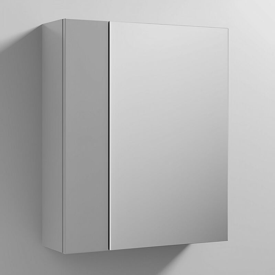 Athena Mirrored Cabinet (75/25) 600mm Wide - Gloss Grey Mist - Nuie