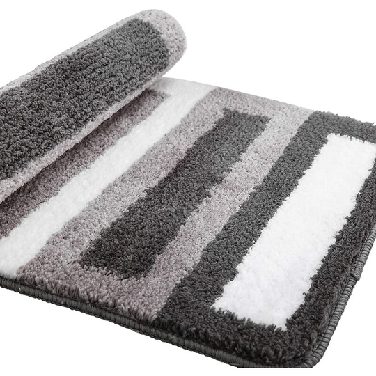 Perlerare - Non-slip bath mat Kitchen rug Fluffy bathroom mat Soft microfiber shower mat Machine washable - 50 x 80 cm, gray
