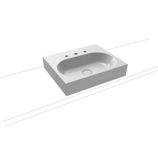 Manhattan White Steel Enamel Rectangular Countertop Basin Bathroom Sink