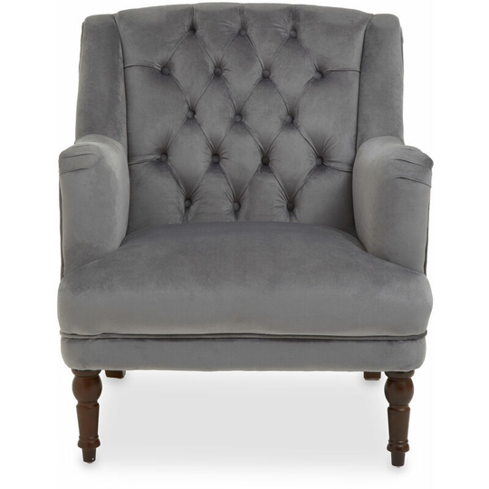 Lily Grey Velvet Armchair - Premier Housewares