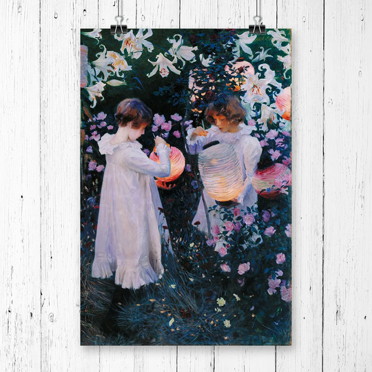 'Carnation, Lily, Lily, Rose' by John Singer Sargent Painting Print
