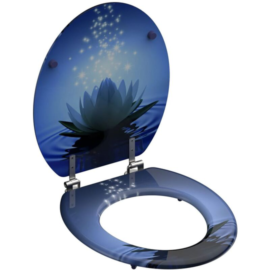 Toilet Seat WATER LILY MDF SCHÜTTE - Blue