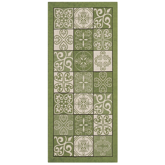 Persephone Majolica Hooked Green Rug