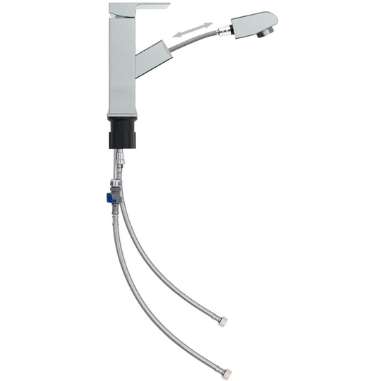 Vidaxl - Bathroom Basin Faucet with Pull-out Function Chromed Finish 157x172 mm Silver