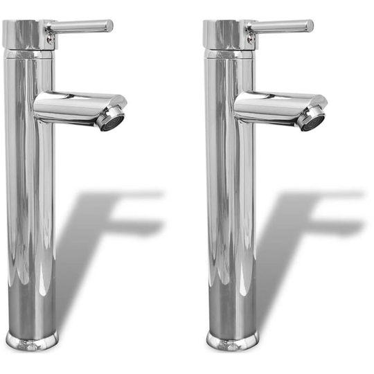 Vidaxl - Bathroom Faucet Mixer Taps 2 pcs Chrome Silver