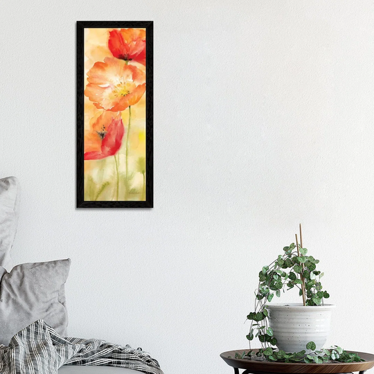 Watercolour Poppy Meadow Spice Panel Ii by Cynthia Coulter - Panoramic Painting on Canvas