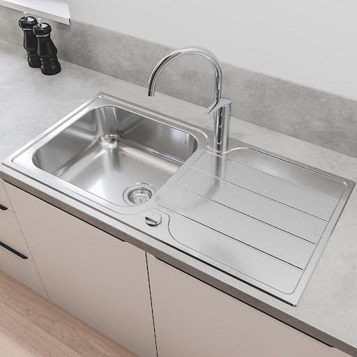 Grohe K500 1.0 Stainless Steel Inset Flushmount Kitchen Sink - Drainer & Waste