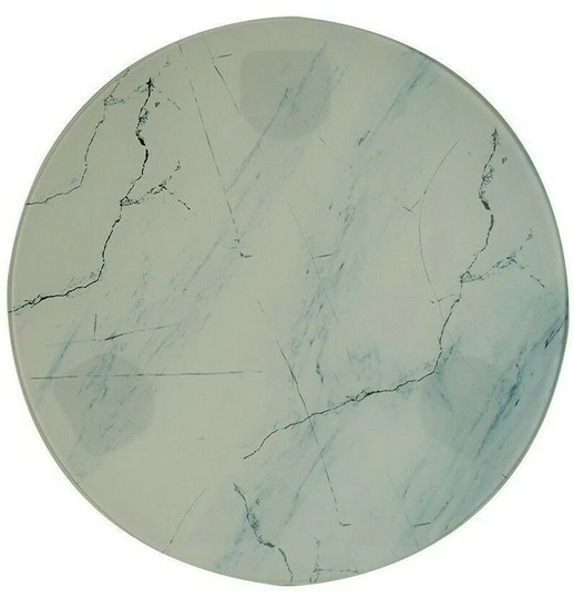 Coffee Table 50Cm Round Side Table Glass Marble Design Small Table