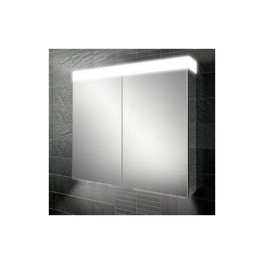 Apex 100 led Illuminated Mirror Cabinet - 1000mm Wide - 47300 - Aluminium - HIB