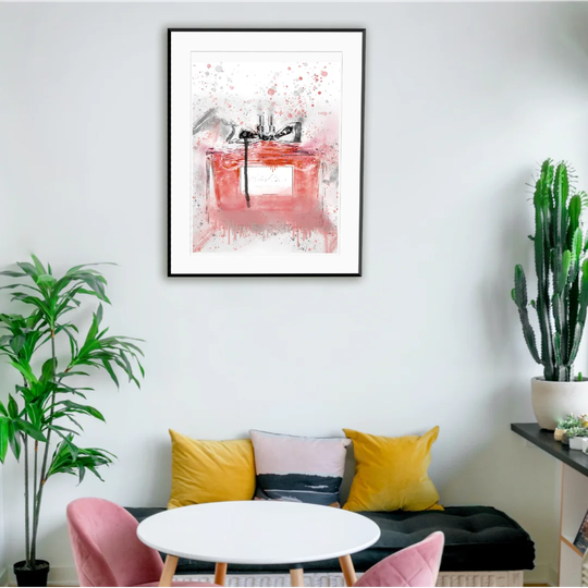 Miss Pink Perfume Bottle - Picture Frame Graphic Art