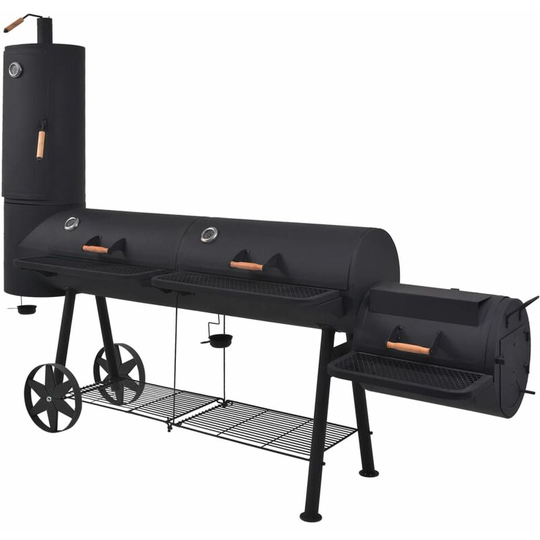 Bbq Offset Charcoal Smoker and Grill by Symple Stuff Black