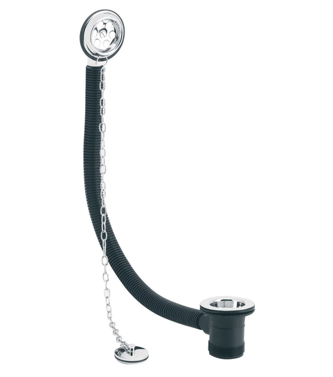 10cm Chain and Stopper Waste Bath With Overflow