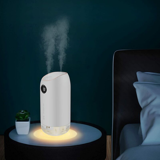 Ilovemilan - 500ML Air Humidifier, Baby Air Humidifier 23dB Ultrasonic Quiet, Auto Shut-off Home Air Humidifier with 2 Cotton Filters for Bedroom