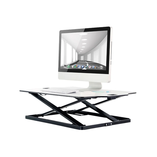 Symple Stuff Slim Profile Sit Or Stand Up Desktop Workstation 12 Height Settings - White