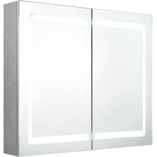 Vidaxl - led Bathroom Mirror Cabinet Concrete Grey 80x12x68 cm Grey