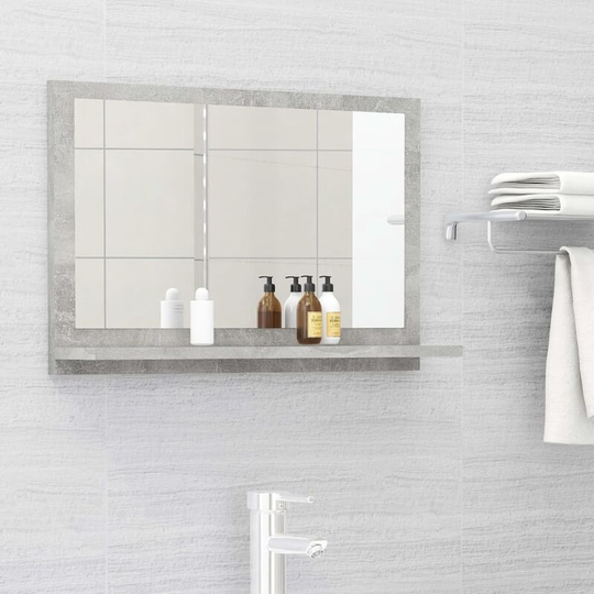Topdeal Bathroom Mirror Concrete Grey 60x10.5x37 cm Chipboard FF804566_UK