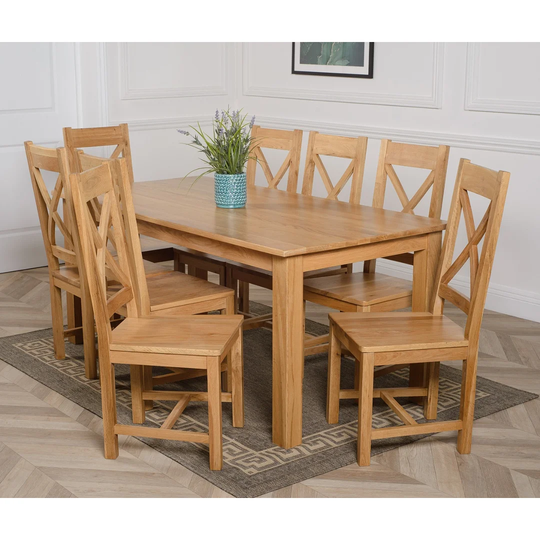 Sase 9 - Piece Solid Oak Dining Set