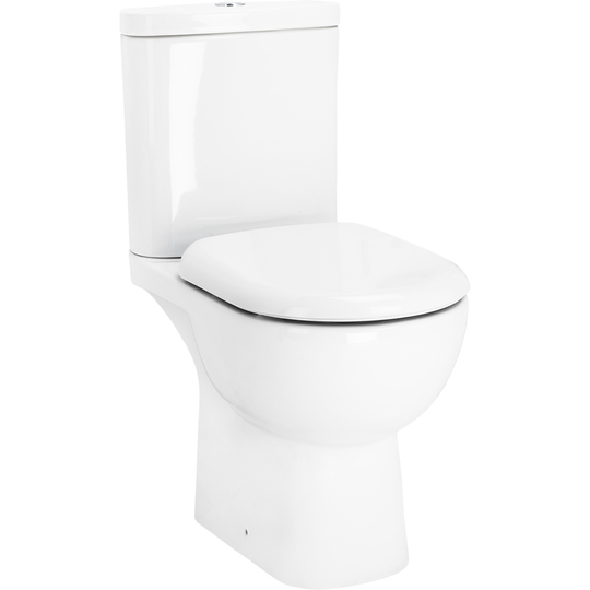 Monza Open Back Close Coupled Toilet with Soft Close Toilet Seat