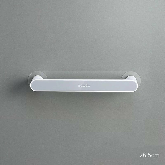 Self-adhesive towel rack Wall-mounted towel rack Bathroom Towel rack Shelf Roll holder Hook hanging Bathroom organizer (short-gray section (26.5 cm))