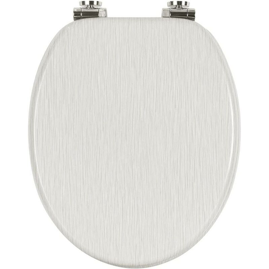 Wooden toilet seats Soft Close wc Seat Hinge Ideal for Standard Toilet White Oak - Woltu