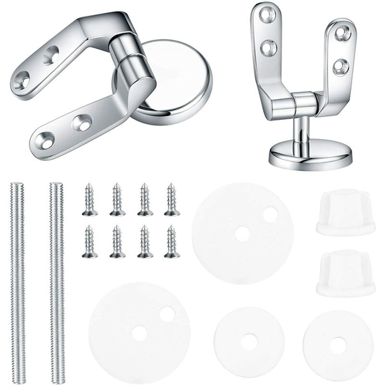 Toilet Seat Hinge, Replacement Toilet Seat Hinge Fixing Kit, Toilet Seat Hinge Fixings, for Wood Resin Toilet Seats - 2pcs