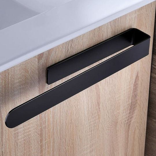 Bathroom Towel Bar Black Stainless Steel Towel Bar Adhesive Towel Holder, 37cm