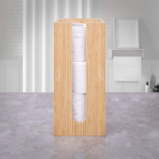 Bamboo Toilet Roll Holder - Perfect For The Bathroom Or Toilet