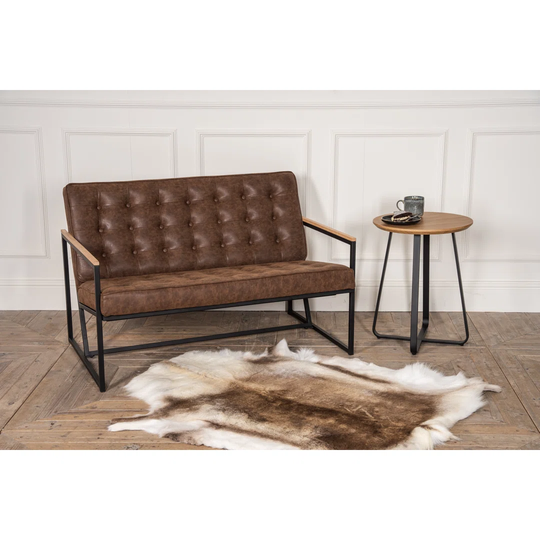Anila 118Cm Faux Leather Square Arm Standard Sofa